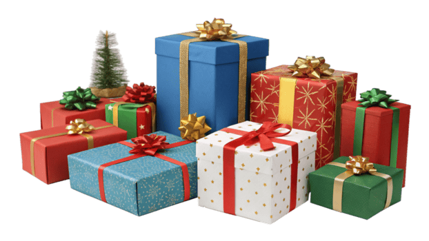 wrapping gift with ribbon png