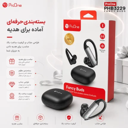 ایرباد بی‌ سیم تو گوشی با قلاب دور گوش پرووان FANCY BUDS(PHB3229)